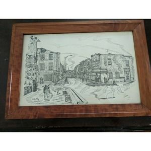 Tony DeSales Pen & Ink Signed & framed Little Italy